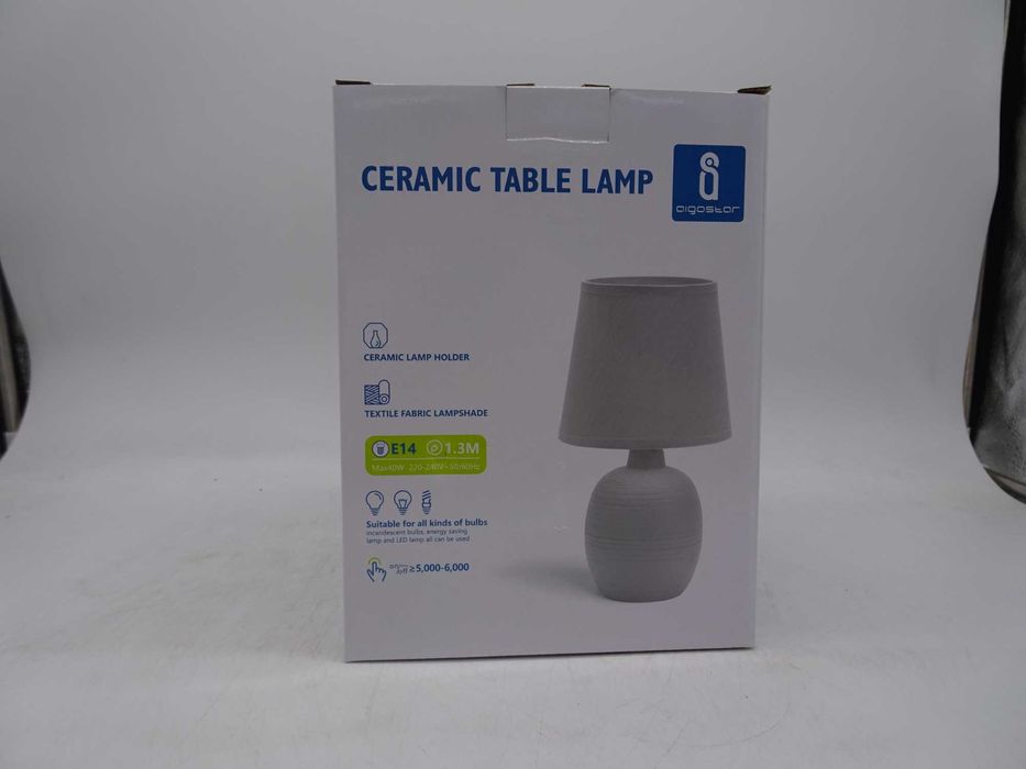 Lampa de birou, ceramica, alb , dimensiuni 17x17x31cm