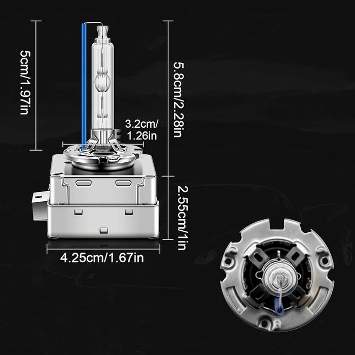 WinPower D1S ксенонова HID крушка за фарове, 8000K, ледено синьо и бяло, 35W, метален цокъл