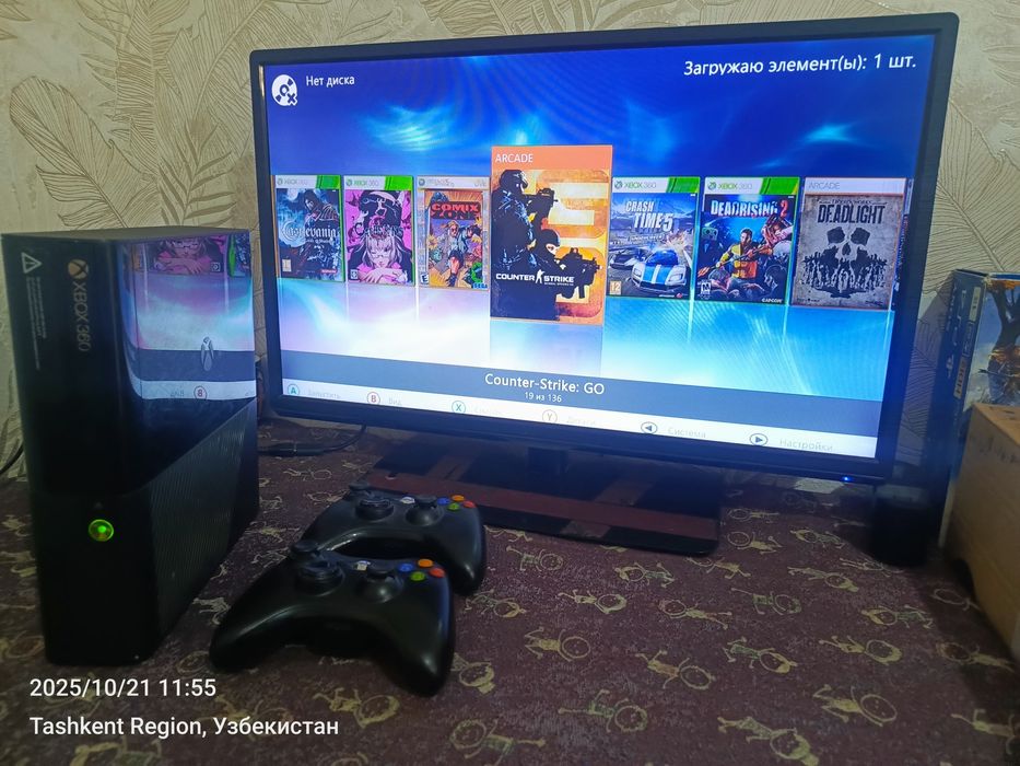 Xbox360 E 500gb прошитый+135 игры записано