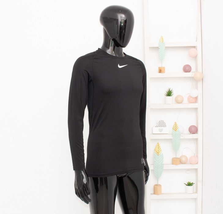 Nike Pro оригинална мъжка блуза черна Dri Fit дълъг ръкав L