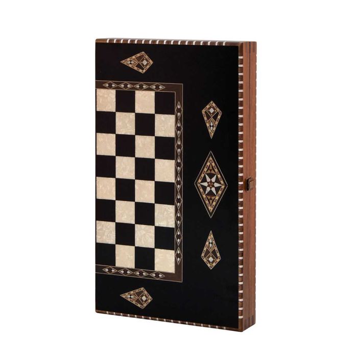 Joc table si sah din lemn masiv si sidef. Cadoul perfect. King 2168