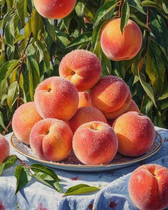 Персики сочные, сладкие, домашние