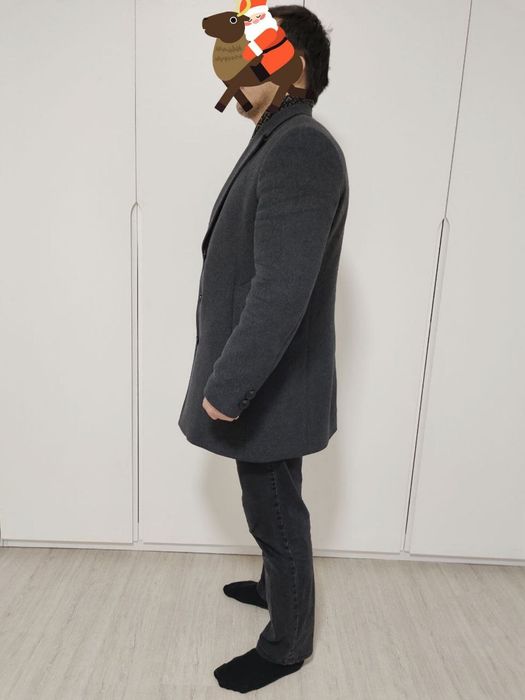 Пальто мужское серое