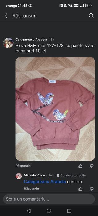 Set bluza cu fusta / pulover hm