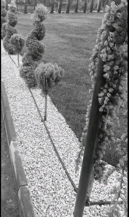 Снежно бял чакъл за украса и декорации на градинкия