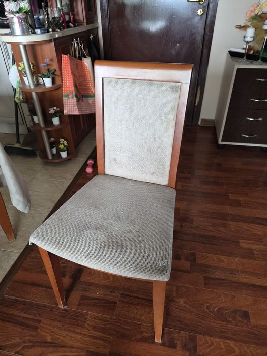 Кухненска маса от масив с 6 стола – разтегаема, стабилна