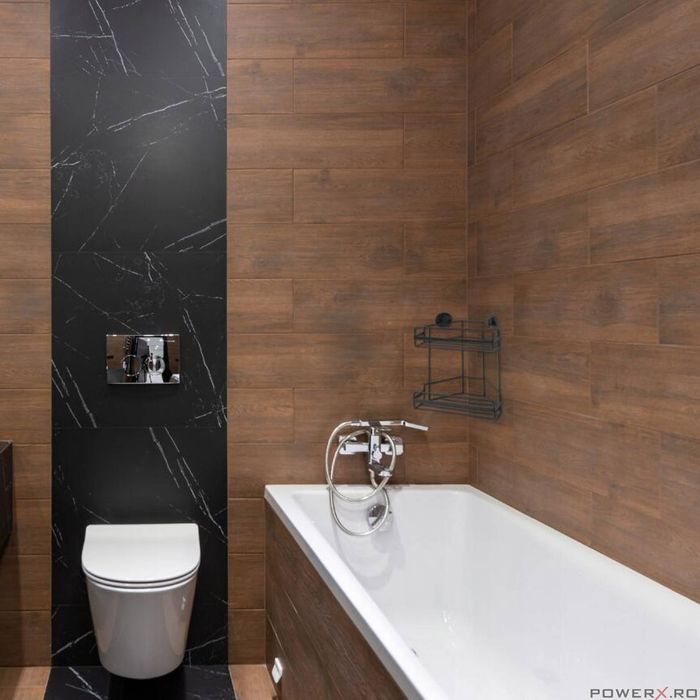 Etajera baie dubla, neagra, din otel, prindere cu ventuze, dimensiuni