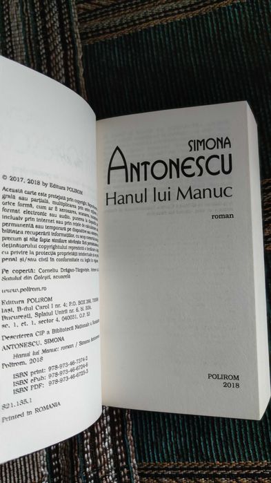 Carte - Hanul lui Manuc -  Simona Antonescu