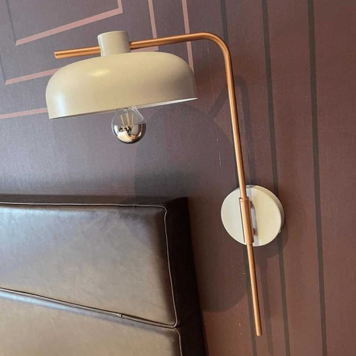 Lampă / Veioză de perete, auriu roze - alb