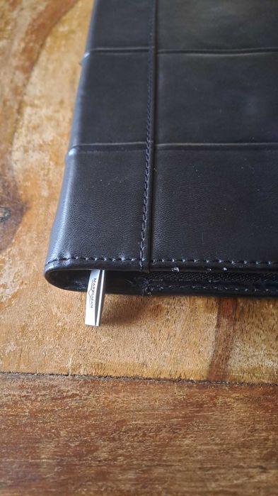 папка за документи с цип луксозна кожена черна Марксман Marksman А4