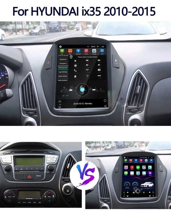 Navigatie Android TESLA HYUNDAI Santa Fe IX35 2009 1/6 Gb Waze Carplay