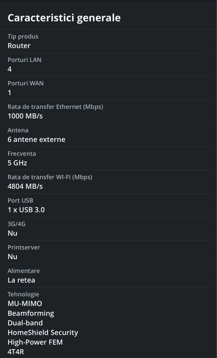 Router wireless wi-fi 6 TP-Link Archer AX73  dual-band AX5400