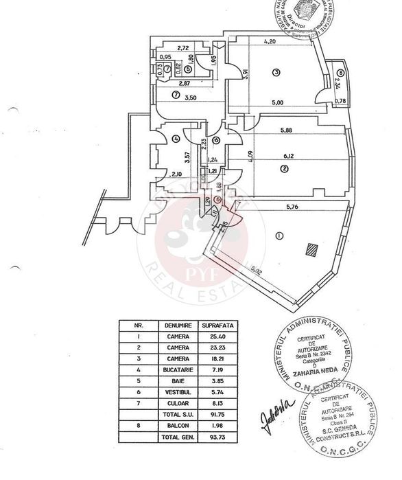 Cismigiu | 3 camere | U2 | Semidec | 94mp | B12118