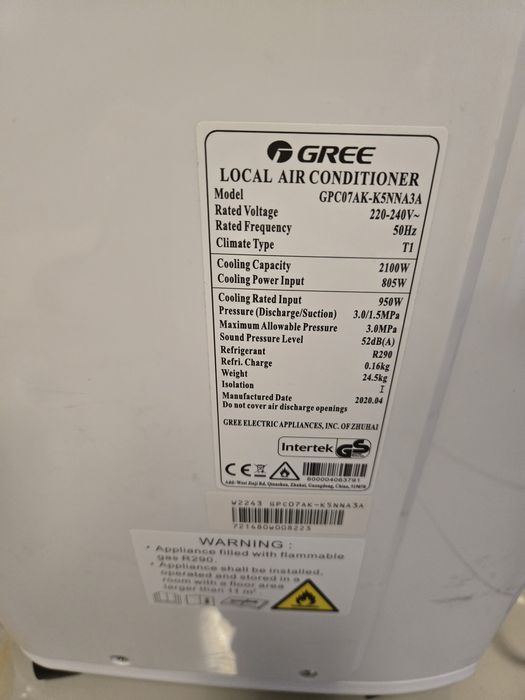 Преносим мобилен охлаждащ климатик  Gree