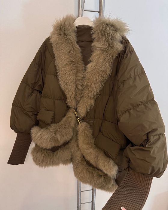 Geacă blană naturală 100% și umplutură din puf