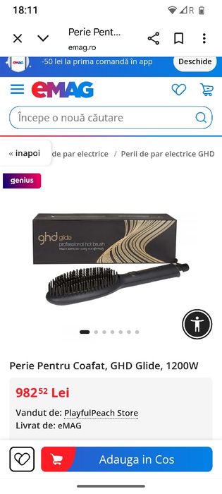 Perie păr GHD ,nou.