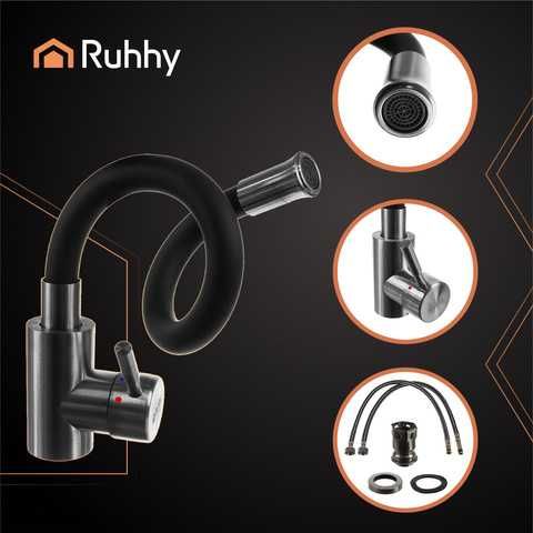 Гъвкав смесител за кухня / Черен смесител за кухня с гъвкав чучур