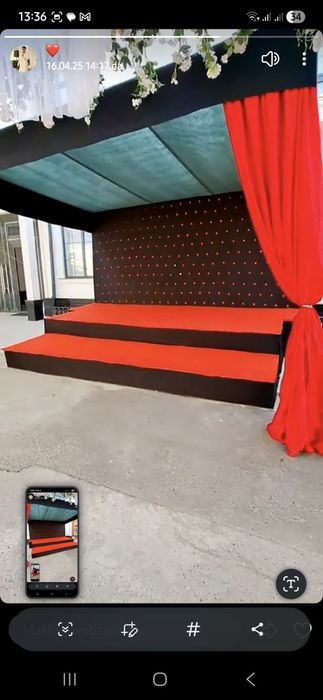 To‘ylar kelin kuyov kuzatish va xar xil tadbirlar uchun  saxna