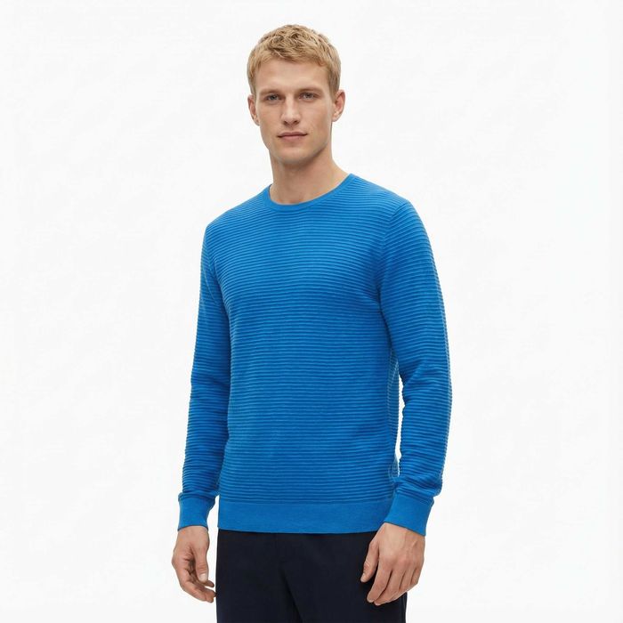 COS Мъжки син памучен пуловер размер М