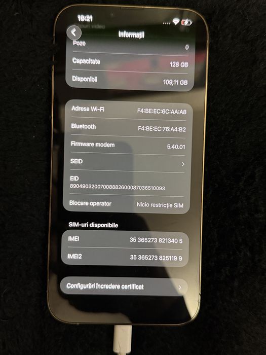 Iphone 13 pro max 128GB cu cutie originala