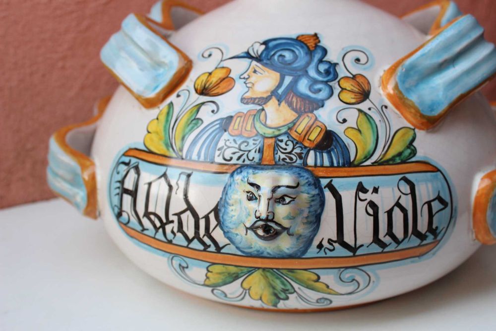 Sticla ceramica colectie ITALIA - TUSCIA, DERUTA, lucrata manual