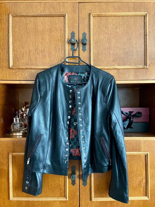 Jachetă Gucci din piele naturală