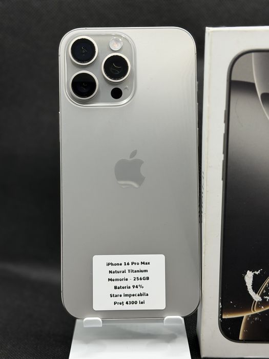 iPhone 16 Pro max 256 gb Pret 4300 lei