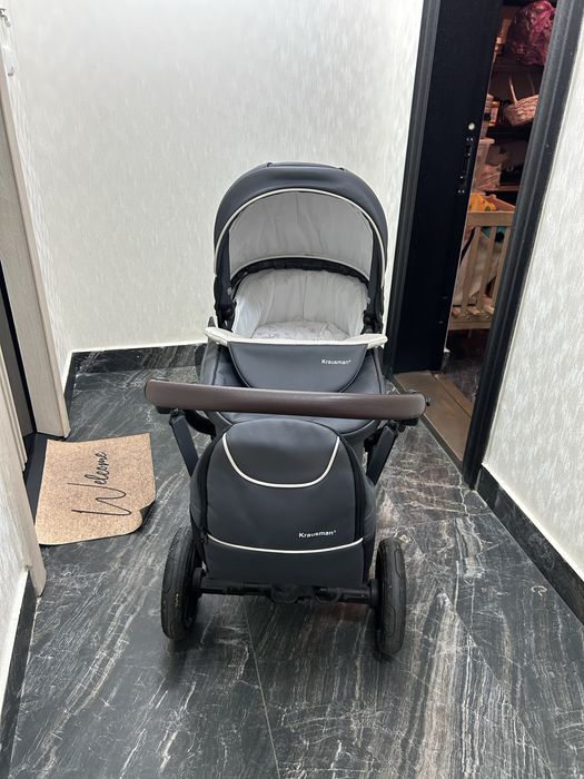 Krausman Rider Soft Grey 3 in 1 + Scoică ADAC – Stare Foarte Bună
