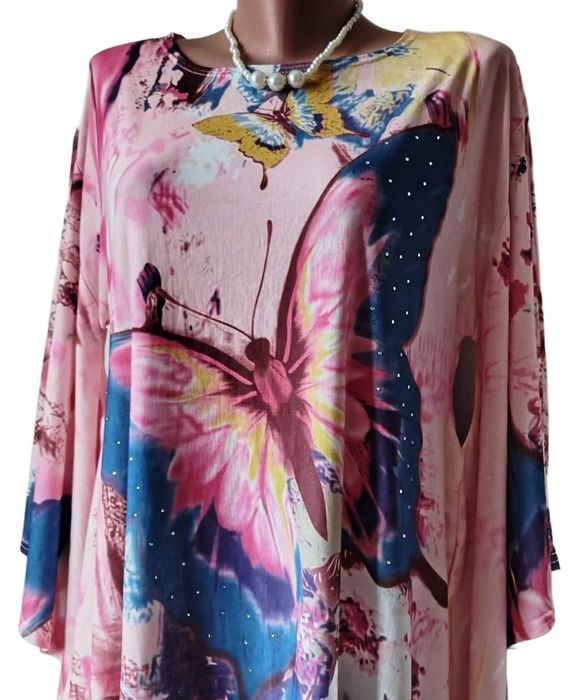 Bluza poncho, multicolora, L