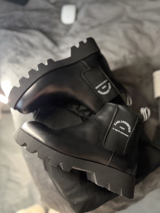 Karl Lagerfeld Boots cizme barbati piele neagra marimea 41 noi