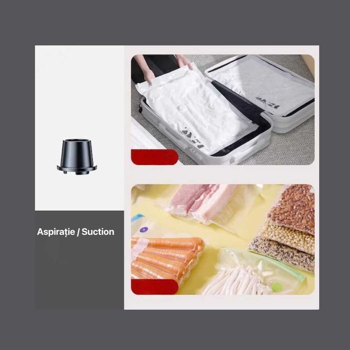 Aspirator Auto Puternic Portabil cu Acumulator, 6 accesorii, Nou