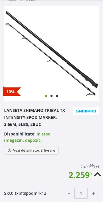 Lansetă Shimano  tribal TX  Intensity spod marker 3,66m