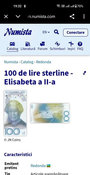 Set 6 bancnote Lire Redonda Elisabeta