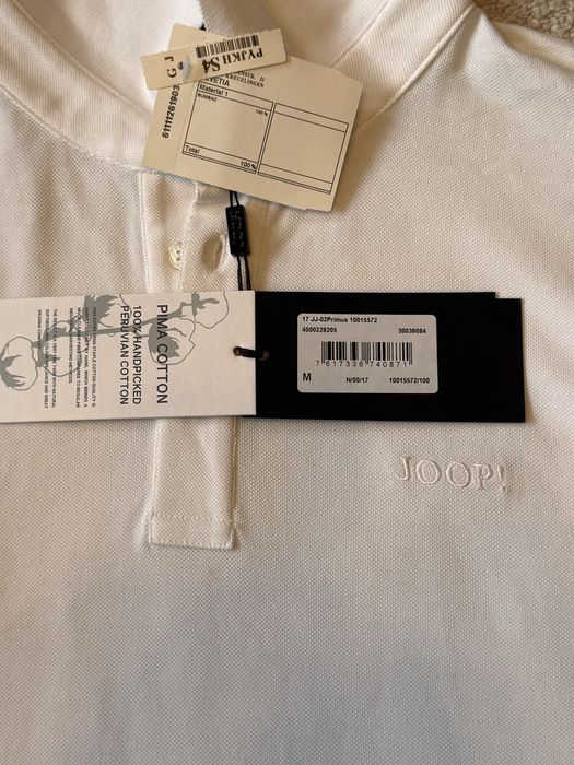 Tricou polo alb JOOP!, bumbac, nou, masura M