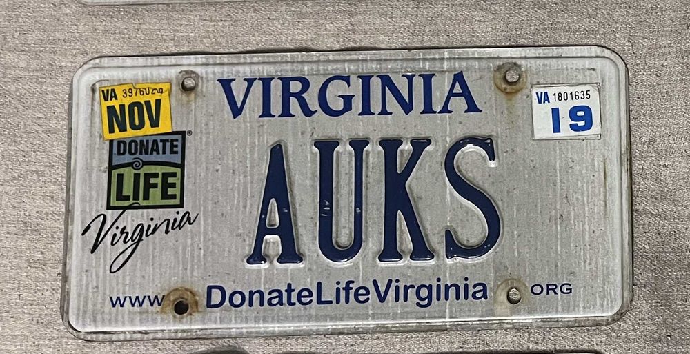 Set 2 numere originale SUA Virginia AUKS Donate Life 2019