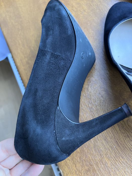 Pantofi stiletto Autograph-Marks & Spencer-piele întoarsă neagră, 40