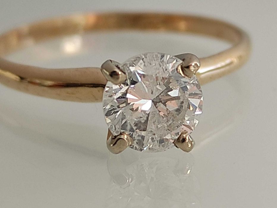 Inel logodna aur 14k cu diamant 0.8ct