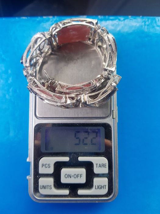 Bratara argint masiv 925,Mexico pietre roz, model deosebit