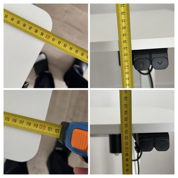 Birou ergonomic reglabil electric cu blat Alb 120X60 cm