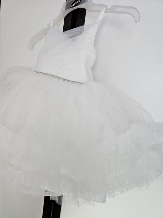 Официална бяла детска рокля