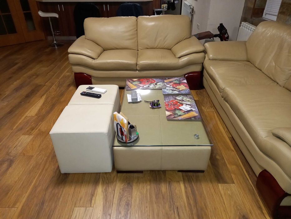 Кожена мека мебел