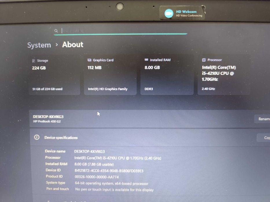 Hp ProBook 430G2-intel i5/8ram