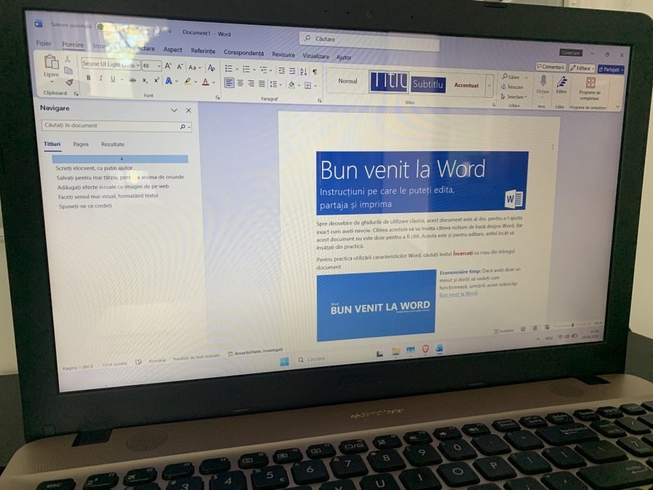 Laptop ASUS i7 24GB RAM SSD+1TB Windows 11 Office 4K USB-C Geanta Cadou