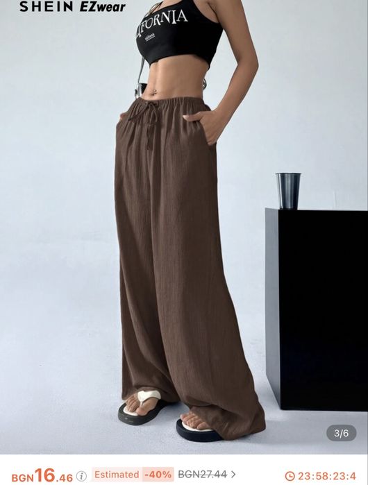 Кафяв летен панталон