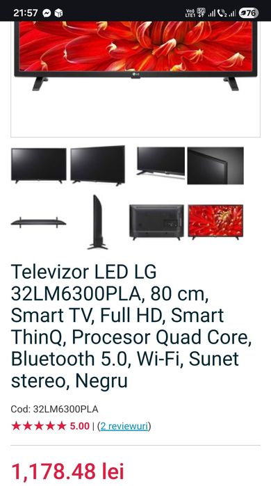 Vând tv smart LG.