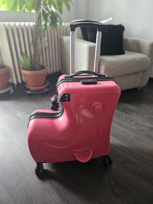 Valiza cu Sezut pentru Copii, cu Roti, Centura de Siguranta, ABS, 20 L