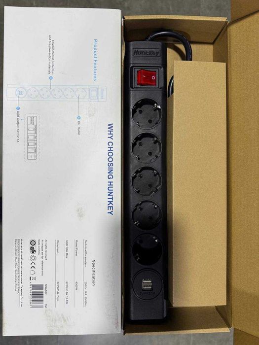 Сетевой фильтр / Pilot Huntkey SGA607 – 3м 5-Розеток