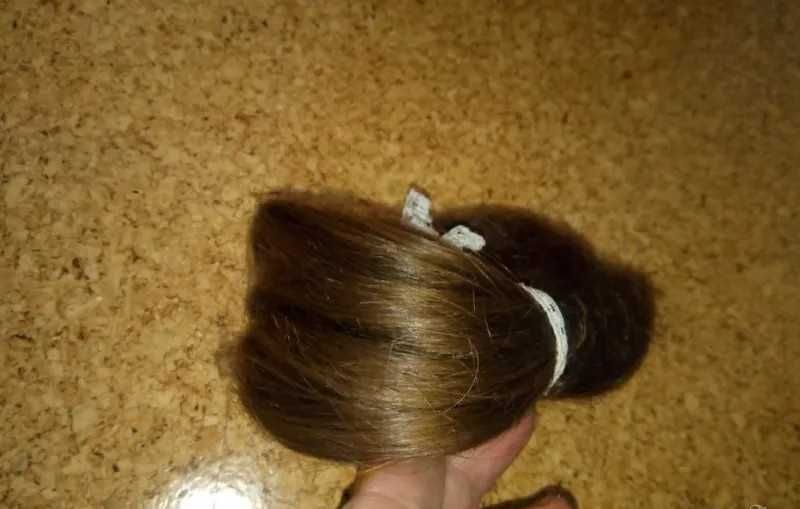 Естествена българска коса светлокестенява дължина 13 см