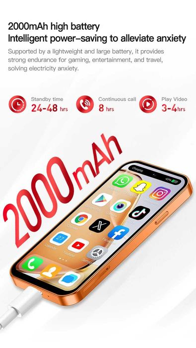 Оригинален ONEMYTH® A18 Pro 4G Микро / Мини Смартфон НОВИ БРОЙКИ