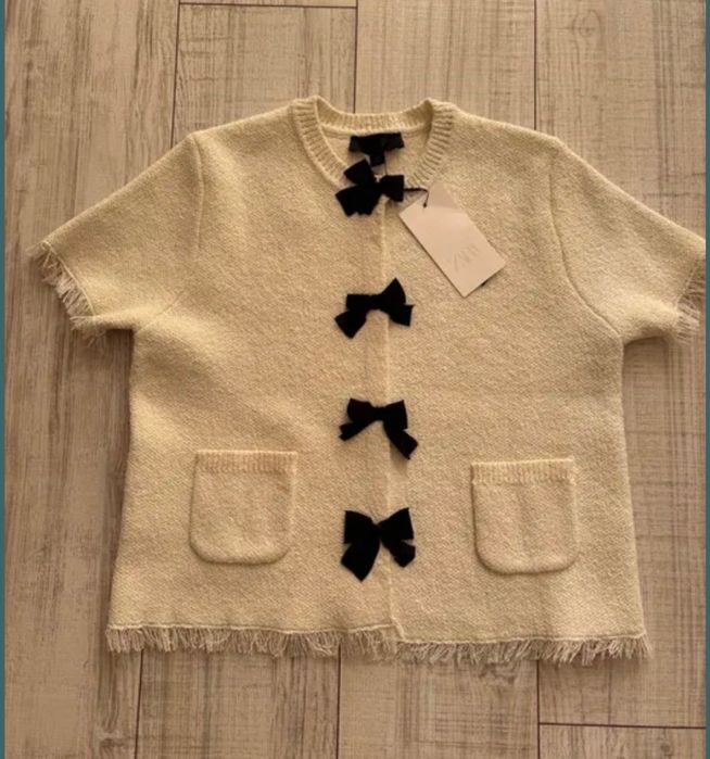 Стилна жилетка ZARA панделки